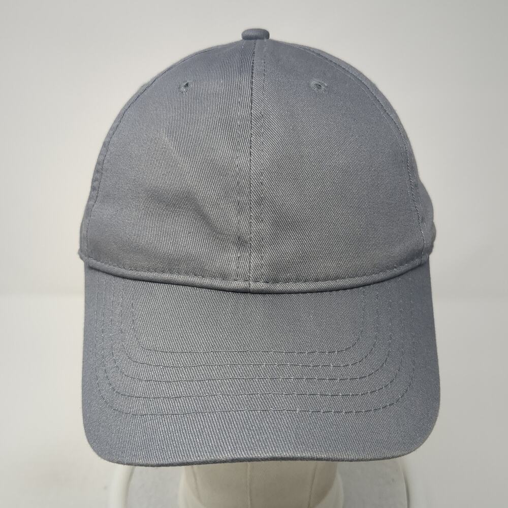 Unbranded Strapback Hat Solid Gray One Size Blank… - image 2